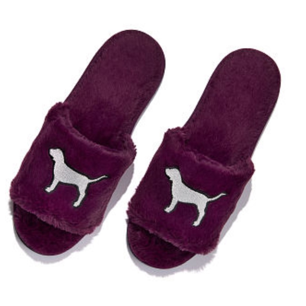 Pink open toe slipper